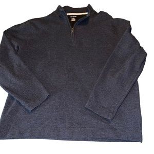 Van Heusen Men’s Pull Over Quarter Zip Long Sleeve Dark Navy Blue Size XL Ribbed